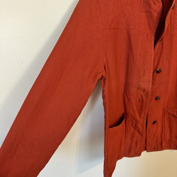 Tibetan Trader Womens Rust Orange 100% Cotton Lightweight Jacket Size Small - Picture 5 of 11